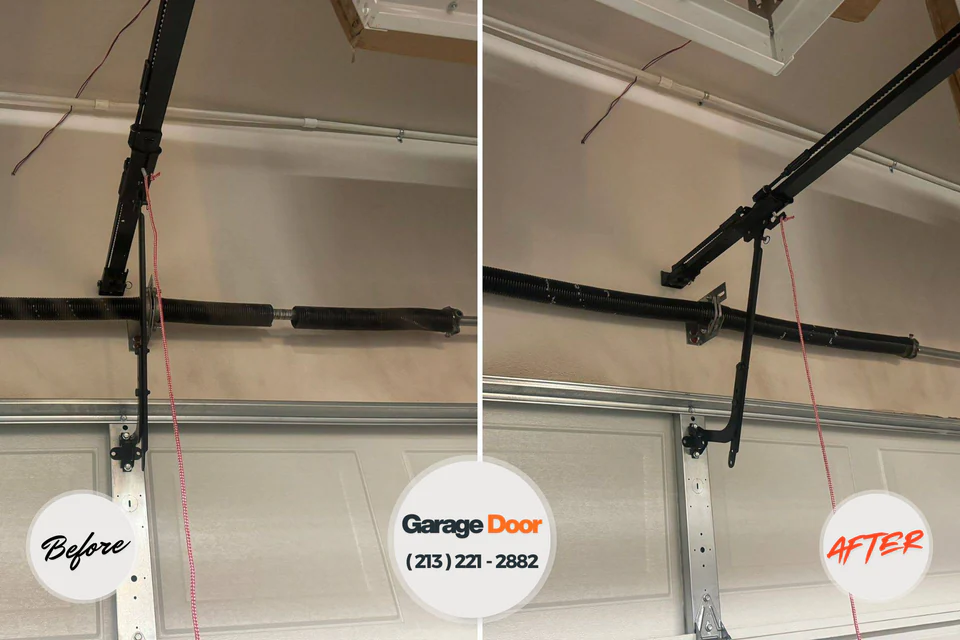Before and after: garage door repair Rochester, NH